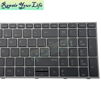 Tout nouveau clavier rétro-éclairé espagnol SP pour HP ZBOOK 15 G5 15 G6 17 G5 17 G6 clavier L12765-071 avec cadre argenté et point de suivi