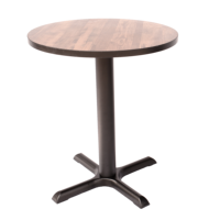 Base de table à manger en fonte de fer durable et moderne avec plateau en bois, table à manger pour restaurant commercial, café, hôtel