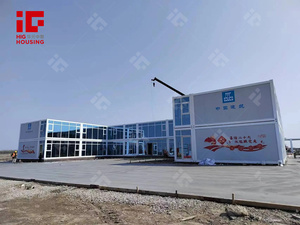 China Factory Tragbare Glaswände montieren doppelte 2-stöckige abnehmbare zusammen klappbare Container häuser vorgefertigtes Bürogebäude - Product Image 5