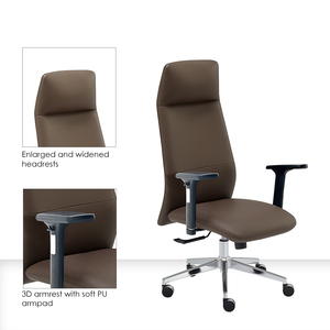 Silla de Oficina Ejecutiva Ergonómica Alta Giratoria en Cuero PU con Soporte y Reposacabezas Ideal para Escritorio - Product Image 4