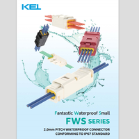 Connecteur IDC étanche KEL FWSP0A-04-23 série FWS, pas de 2,0 mm, conforme à la norme IP67 pour applications d'imprimantes/sensoriels, marron