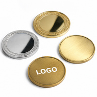 Pièces de monnaie souvenir vierges personnalisables avec logo du fabricant, en métal plaqué or et argent, en acier inoxydable, à graver, en vente