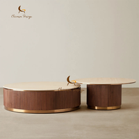 Table basse en bois massif de qualité hôtelière 5 étoiles, avec pieds cylindriques robustes, de qualité commerciale, en noyer foncé