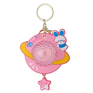 2023 creative colorful atmosphere light star rabbit flying saucer projection light keychain