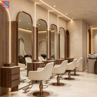 YABO : Ensemble de mobilier de salon de coiffure moderne sur mesure, prix de gros, avec miroir ovale ou carré de luxe lumineux