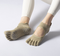 Nouvelles chaussettes de yoga pour femmes 2024 à cinq orteils, ouvertes à l'instep, absorbantes, respirantes, en coton doux et confortables, antidérapantes avec semelle en caoutchouc pour le sport