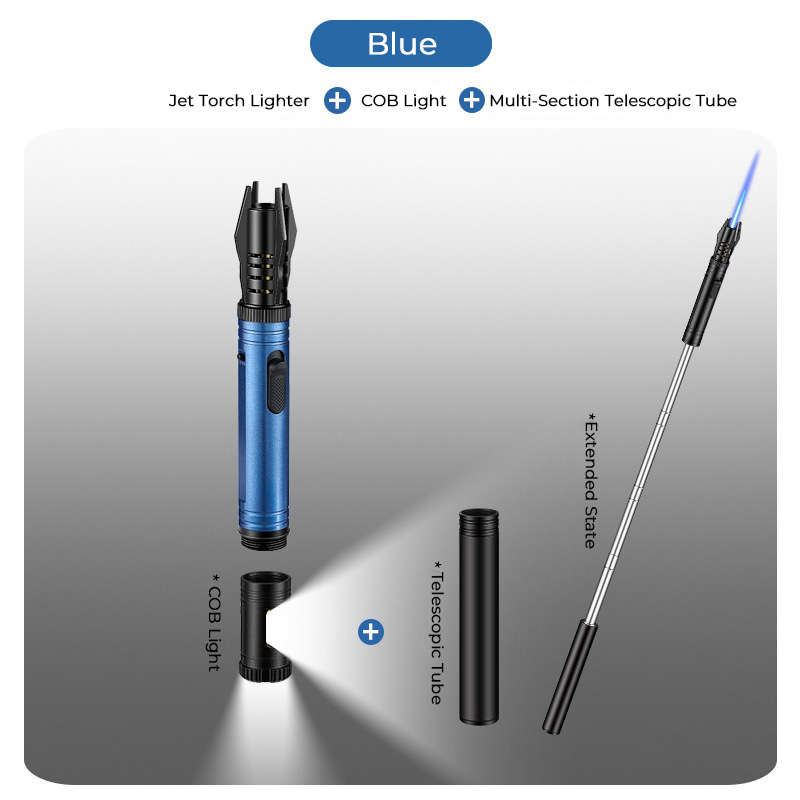 Bleu avec tube flexible + lumière COB