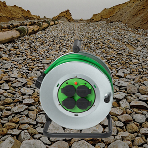 Enrouleur de câble <span class=keywords><strong>électrique</strong></span> 4 voies, tambour en métal, support en fer, norme européenne pour les appareils électroménagers, rallonges <span class=keywords><strong>électrique</strong></span>s allemandes - Product Image 3
