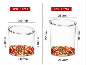 ECOBOX 식품 학년 플라스틱 라운드 국자 빈 분말 향신료 사탕 보관 용기