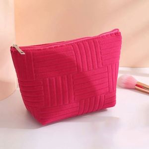 Bolsa de Maquillaje de Gran Capacidad, Tejida, con Cierre, Portátil, de Viaje, de Algodón, para Guardar Cosméticos, para Mujer - Product Image 6