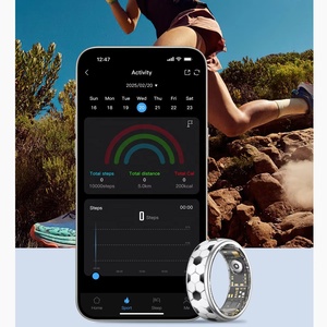 Anneau intelligent SHR SY15 pour la santé, contrôle par application, suivi du rythme cardiaque et de la variabilité de la fréquence cardiaque (VFC), alertes de vibration discrètes, appels, messages, suivi du sommeil, bien-être, 5 ATM - Product Image 4