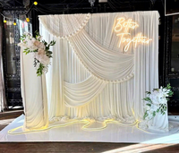 Voilage simple en tissu de soie de lait extensible à motif floral pour rideau de fond à passe-tringle, rideau élégant et romantique pour décoration de mariage