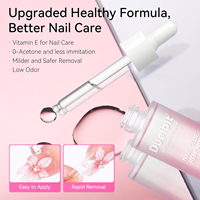 Dissolvant de colle à ongles doux sans acétone 40ml Bouteille rose pour faux ongles Étiquettes adhésives à colle solide