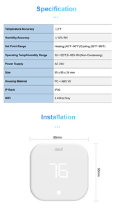 Termostato WiFi Tuya Programable, 4 Modos, 485 Modbus, Inalámbrico, Inteligente, HVAC, Funciona con Aplicación, Termostato Inteligente - Product Image 6