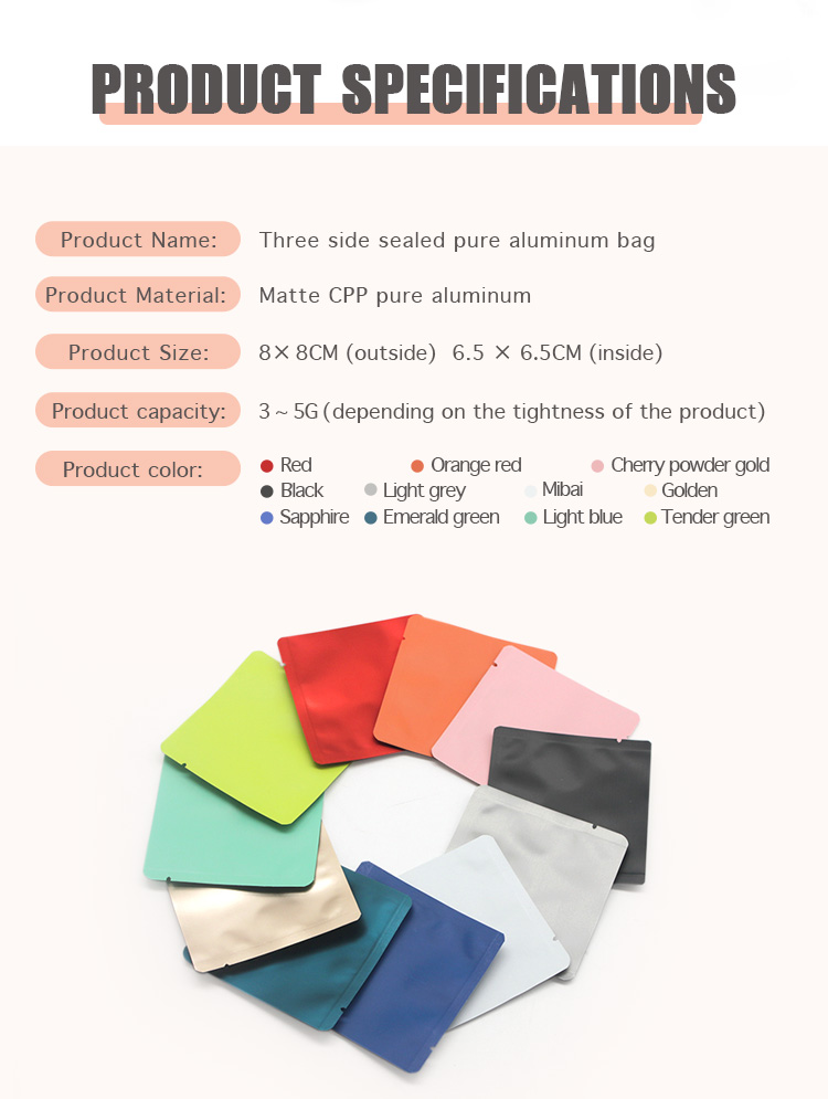 500Ppcs Packaging Printing Mylar Bags For Black Green Tea Heat Seal Pouches