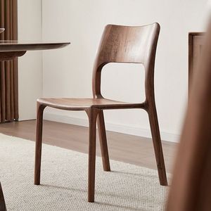 Silla de comedor de madera maciza de fresno y nogal con unión de mortaja y espiga para sala de estar y comedor - Product Image 3