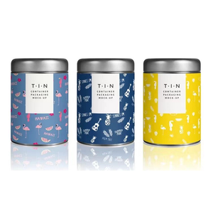 Wholesale gold color tins tall cylinder blank round tea tin caddy stainless steel 250g tea coffee metal tin box packing