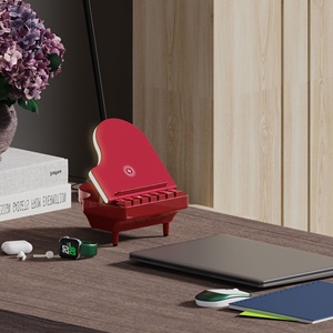 2024 Nouveau produit Cadeaux Cool gadgets support de charge de <span class=keywords><strong>piano</strong></span> et supports avec haut-parleur 10w et chargeurs sans fil 3 en 1 - Product Image 4