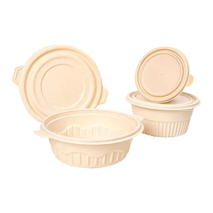 500 1000 1250 1500 ML Biodegradable sekali pakai jagung jagung pati sup anjing mangkuk dengan tutup - Product Image 3