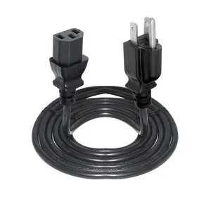 6ft 110v Plug Conductor Pin Iec 320 Connector plug To Us Approval Automotive C13 Standard Power Cable