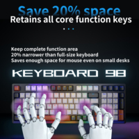 Clavier mécanique filaire 98 touches 1,5 m, 25 touches anti-ghosting, rétroéclairage LED, interrupteurs bleus pour clavier de jeu - Vente en gros usine