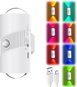 Magnetic Wall <b>Light</b> 1500mAh Motion & <b>Light</b> <b>Sensor</b> RGB <b>LED</b> Easy Install Wireless for Hallway Bathroom Bedroom Home Night <b>Lights</b> - Product Image 1