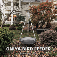 JOYSING Mangeoire à oiseaux suspendue pour fenêtre, en maille de fer, plateau à graines, design arrondi intelligent, écologique, en promotion, pour jardin extérieur