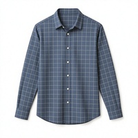 Chemise décontractée pour homme à rayures horizontales en popeline tricotée, manches longues, 100 % polyester, respirante, séchage rapide, automne, OEM ODM