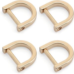 CRAFTMEMORE D Rings With Closing Screw Shackle Key Holder Horseshoe U Shape Dee Ring DIY Leather Craft <b>Purse</b> Replacement For Inc - Product Image 1