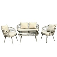 Ensembles de canapés d'extérieur style villa - Chaises longues en rotin - Design minimaliste avec accoudoirs - Approvisionnement direct usine pour jardins