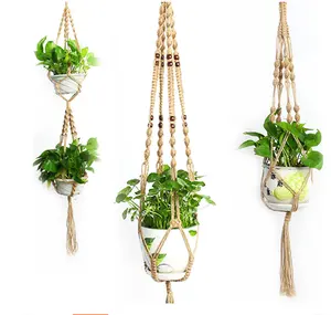 Verschiedene Perlen handgemachte Diy gewebt verschiedene Größen Baumwoll seil für Garten Hänge körbe hängen Blumentöpfe an der Wand