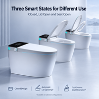 Vente en gros usine WC intelligent monobloc en céramique avec bidet intégré, fonctionnement automatique, télécommande, siphon en P/S, chauffant