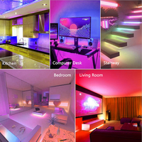 Lampu LED Strip RGB 5m 10m 15m Wifi Link Lampu Pita LED DC12V/24V 5050 RGB SMD Inframerah untuk Pencahayaan Dalam Ruangan
