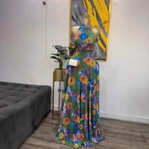 <span class=keywords><strong>Abito</strong></span> lungo da <span class=keywords><strong>donna</strong></span> con scollo all'americana, stampa floreale, allacciatura posteriore, senza maniche, aderente, per feste, Sehe Fashion - Product Image 1
