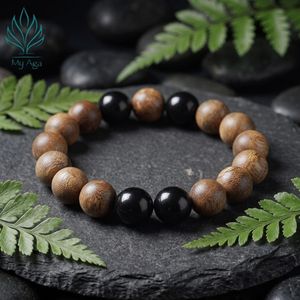 Nouvelle Saison Bracelet en Bois d'Agar Naturel Parfum Unique AL-SB-0018-12 avec 13 Perles de Bois d'Agar et 4 Perles de Corail Classique - Product Image 3