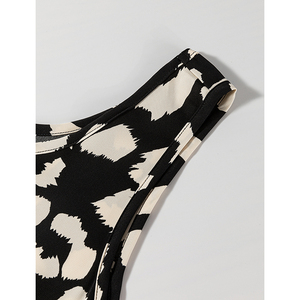Dear-Lover Western Ropa Mujer Estampado de leopardo Cuello en U Sin mangas Cintura alta Tanque Mini vestido - Product Image 5