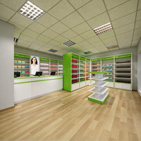 Meubles de pharmacie sur mesure pour la décoration de présentoirs de vente au détail, étagères et armoires en verre pour l'aménagement de magasins de pharmacie