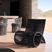Fauteuil individuel d'extérieur au design nordique, en alliage d'aluminium imperméable, pour cour, maison d'hôtes, hôtel et zone panoramique