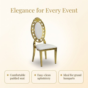 <span class=keywords><strong>Silla</strong></span> con Respaldo Ovalado y Diseño de Borde de Letras Huecas, Asiento Tapizado, para Bodas, Restaurantes, Hoteles, Uso en Interiores - Product Image 6