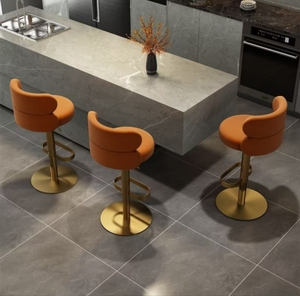 <b>Leather</b> Contemporary Design Commercial Bar <b>Stools</b> with Metal Frame-Durable & Eco-Friendly for Home Bar and <b>Kitchen</b> Use - Product Image 4