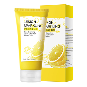 Gel exfoliante <span class=keywords><strong>espumoso</strong></span> de limón, exfoliante purificante para la piel, elimina las células muertas, sebo, cuidado de los poros, exfoliante calmante, lavado de cara - Product Image 2