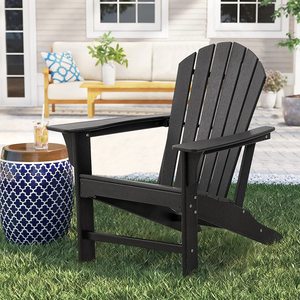 Chaises Adirondack en résine <span class=keywords><strong>plastique</strong></span> noire antirouille pour jardin, chaises de foyer extérieur - Product Image 3