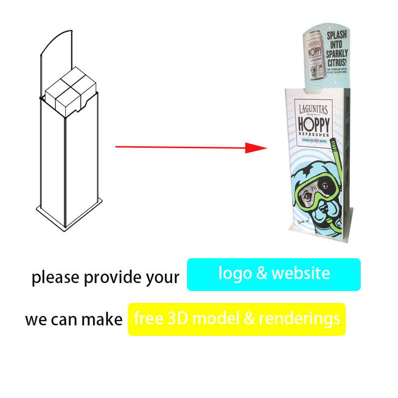 Custom Square Metal Automatic Lifting and Lowering Beverage Display Racks for Supermarket & Retail Shop — view 4