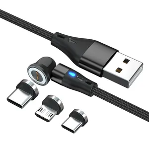 2023 Nieuwe Model 3in1 Magnetische Usb Opladen Datakabel 540 Graden Rotatie Buiging Oplader Adapter Voor Mobiele Telefoons Accessoires