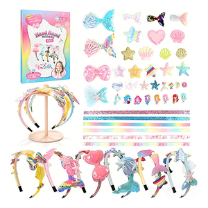 Set de Manualidades para Niños: Diademas, Alas de Sirena, Pegatinas de Perlas, Flores de Cristal, Regalo Navideño - Product Image 1