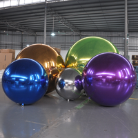 Boule de miroir gonflable flottante géante en PVC, Stock Commercial, boule de miroir décorative gonflable Iridescent