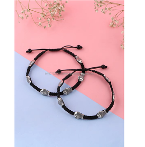Chaîne de cheville bohème avec breloque poisson pour femme, cordon noir réglable, bijou de pied style plage pour tenue décontractée d'été - Product Image 5