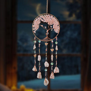 Cristal Agate Film Vent Carillon Vie Arbre Rêve Net Pendentif pour Salon Graduation Cadeau Pierre Thème Décoration - Product Image 1
