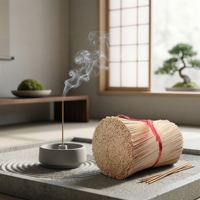 Dupa Bambu Organik Ramah Lingkungan - Dapat Disesuaikan, Dupa Religius Cina, Halus Rata 1.3*39.5mm, Laris Manis