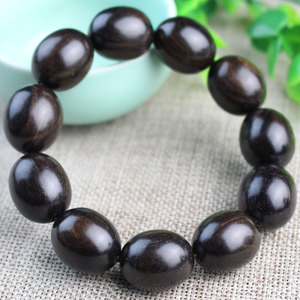 Ebony Jujube Bead <b>Bracelet</b> 11mm Ball Shape Ethnic Style Unisex <b>Couple</b> Gift <b>Bracelet</b> - Product Image 2